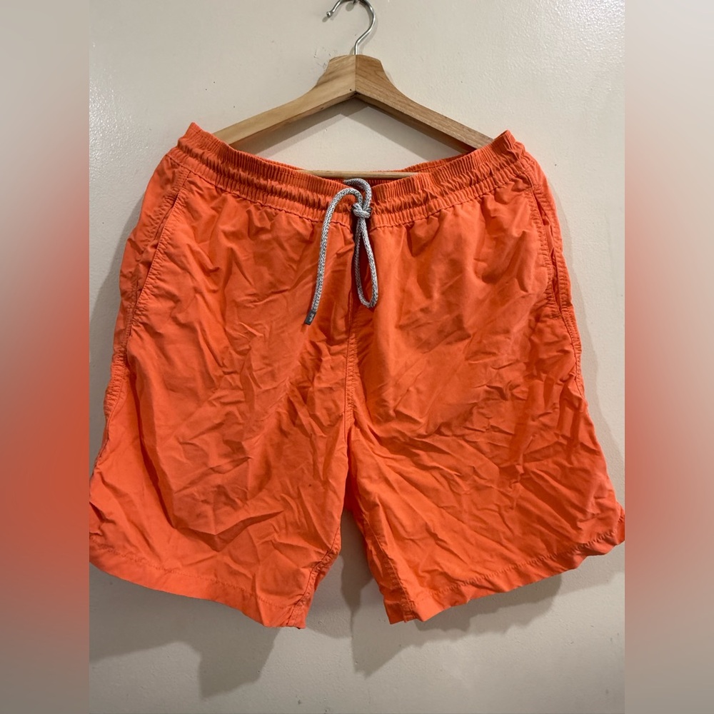 Vilebrequin Bright Orange Men's Swim Shorts with Drawcord